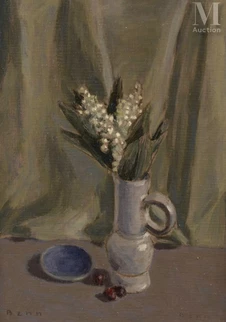 Bouquet de muguet et coupelle