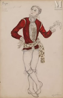 Projets de costume pour le théâtre Antoine, Le Page
