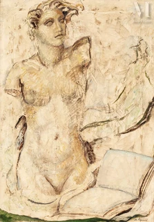 Composition au buste et au livre