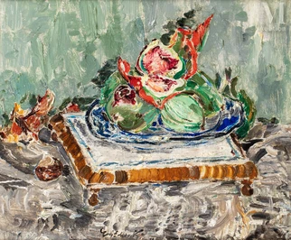 Figues dans une assiette bleue