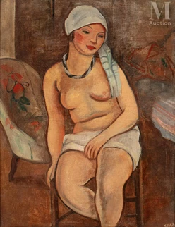 Georges KARS (Kraluppy 1882 - Genève 1945) — Jeune femme nue au turban