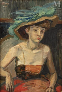 Portrait de jeune femme au chapeau