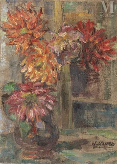 Bouquet de Dahlias dans un intérieur