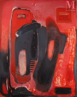 Abstraction rouge et noir