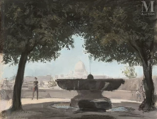 Vasque de la Villa Médicis à Rome