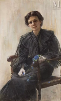 Femme au bouquet de violettes