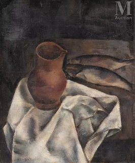 Nature morte à la cruche et aux poissons