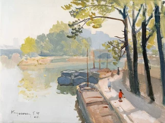 Vue du square du Vert Galant depuis le quai de Conti