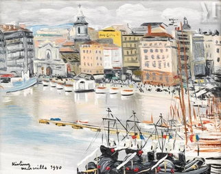 Moïse KISLING (Cracovie 1891 - Sanary sur Mer 1953) — Le port de Marseille