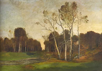 László Paál — Route dans la forêt